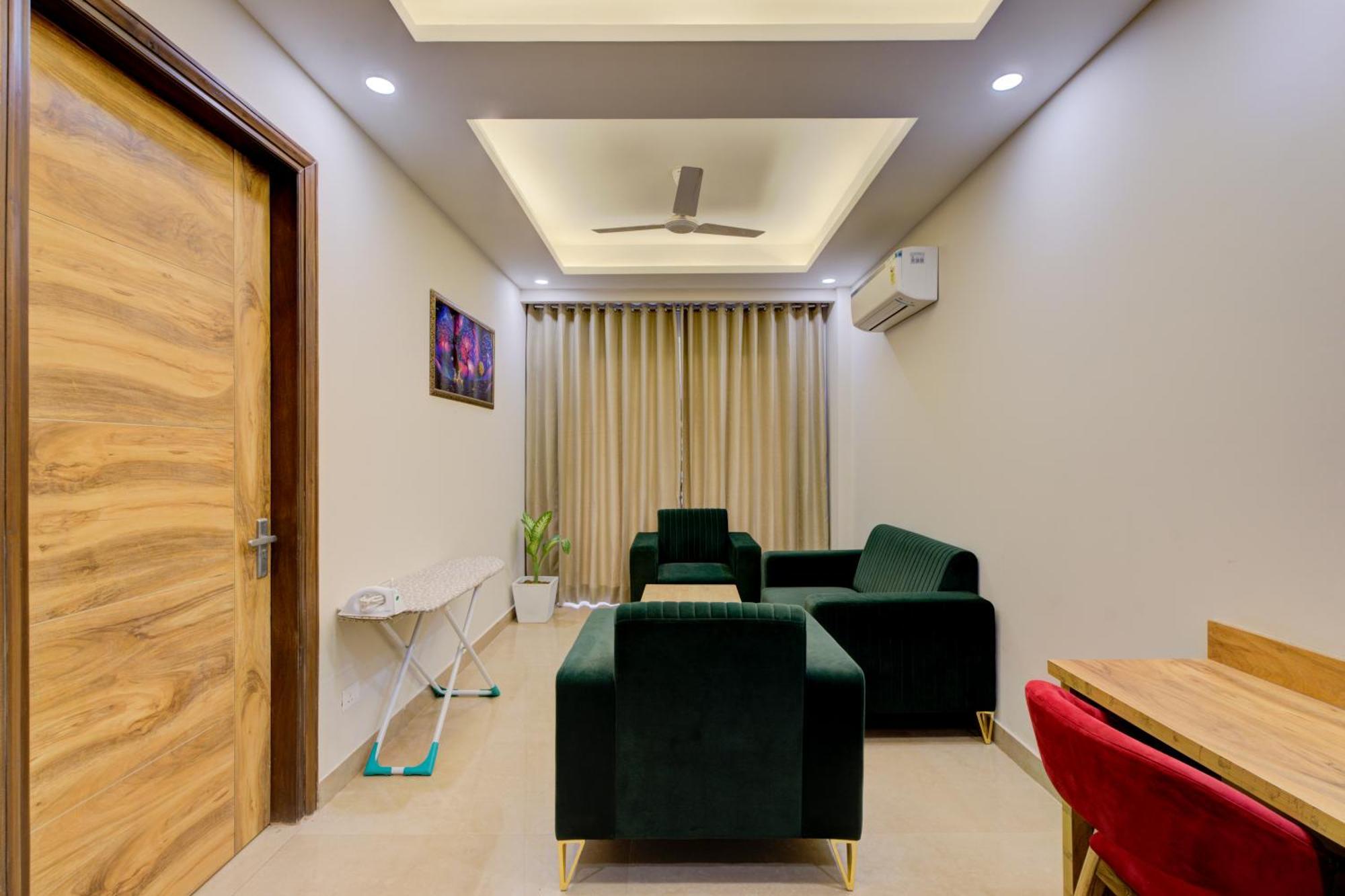 1 Bhk Serviced Apartments Near Millennium City Centre Gurugram With Private Washing Machine Gurgaon Exterior photo